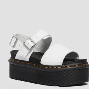 Doc marten white platform buckle sandals
